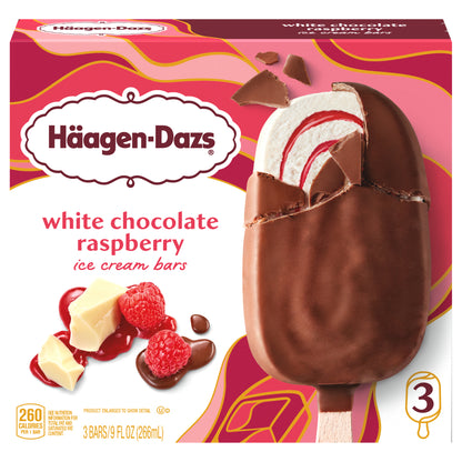 Haagen-Dazs White Chocolate Raspberry Ice Cream Bars, 3ct