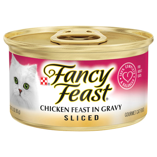 Purina Fancy Feast Gravy Wet Cat Food, Sliced Chicken Feast in Gravy - 3 oz. Can