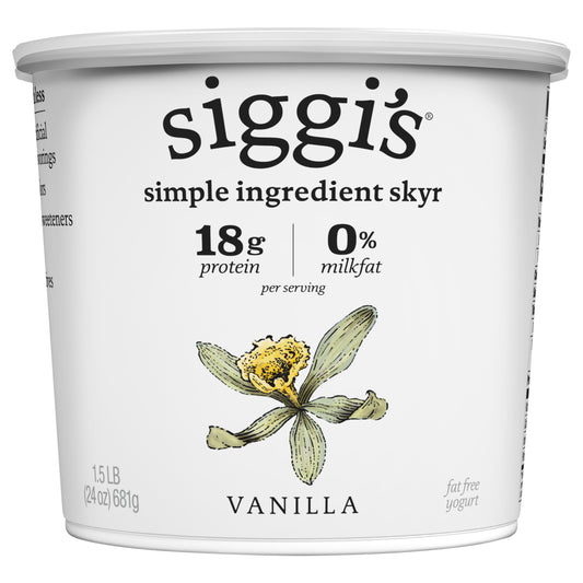 siggi’s Icelandic Skyr Nonfat Yogurt, Vanilla - 24oz