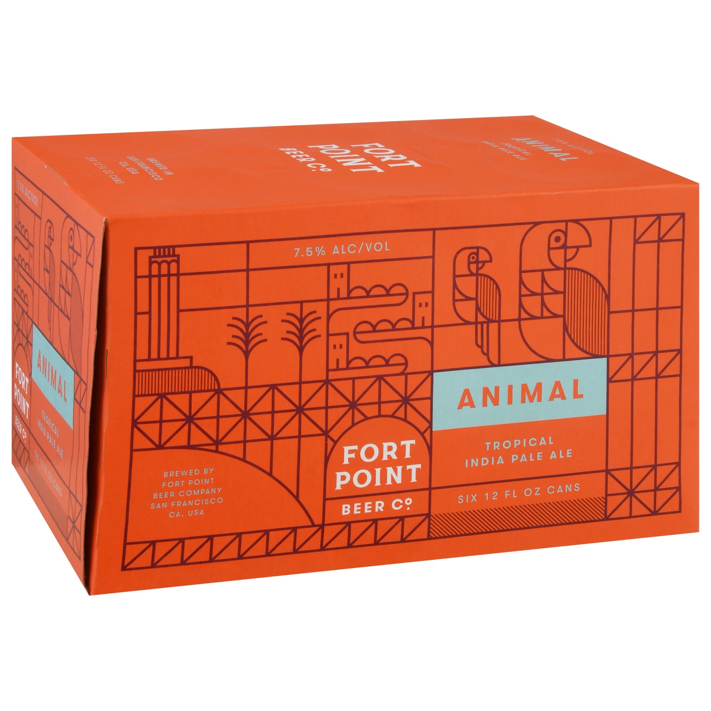 Fort Point Beer Co. Animal Tropical India Pale Ale Beer 6-12 fl oz Cans