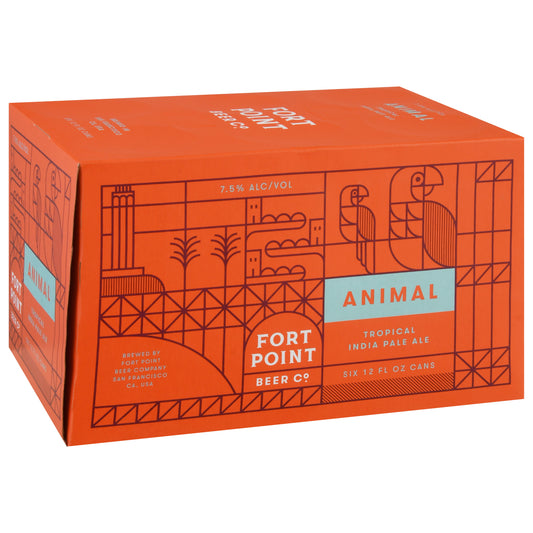 Fort Point Beer Co. Animal Tropical India Pale Ale Beer 6-12 fl oz Cans