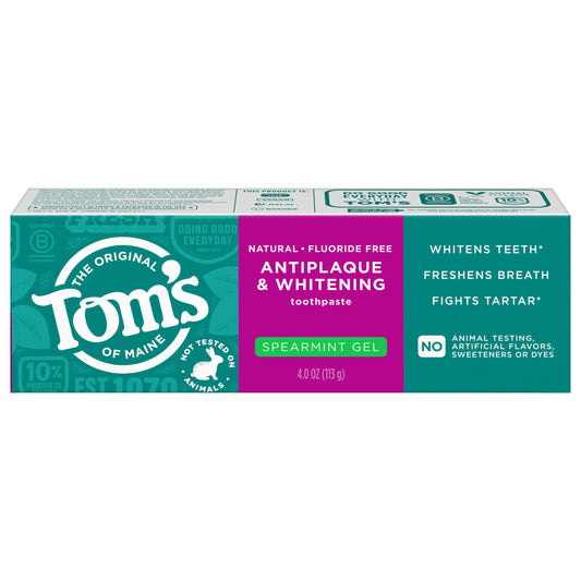 Tom’s of Maine Antiplaque and Whitening Toothpaste Gel, Spearmint Toothpaste