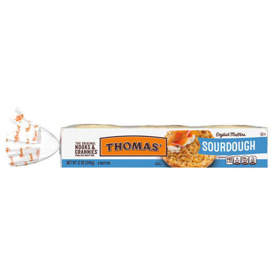 Thomas' Nooks & Crannies Sourdough English Muffins, 6 count, 12 oz