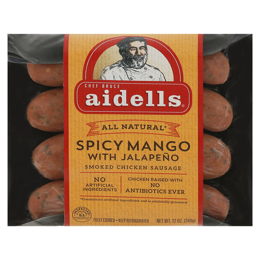 Aidells Smoked Chicken Spicy Mango with Jalapeno Sausage 12 oz
