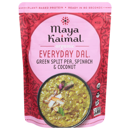 Maya Kaimal Mild Organic Green Split Pea, Spinach & Coconut Everyday Dal 10 oz