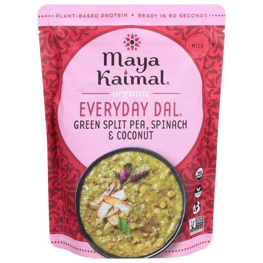 Maya Kaimal Mild Organic Green Split Pea, Spinach & Coconut Everyday Dal 10 oz