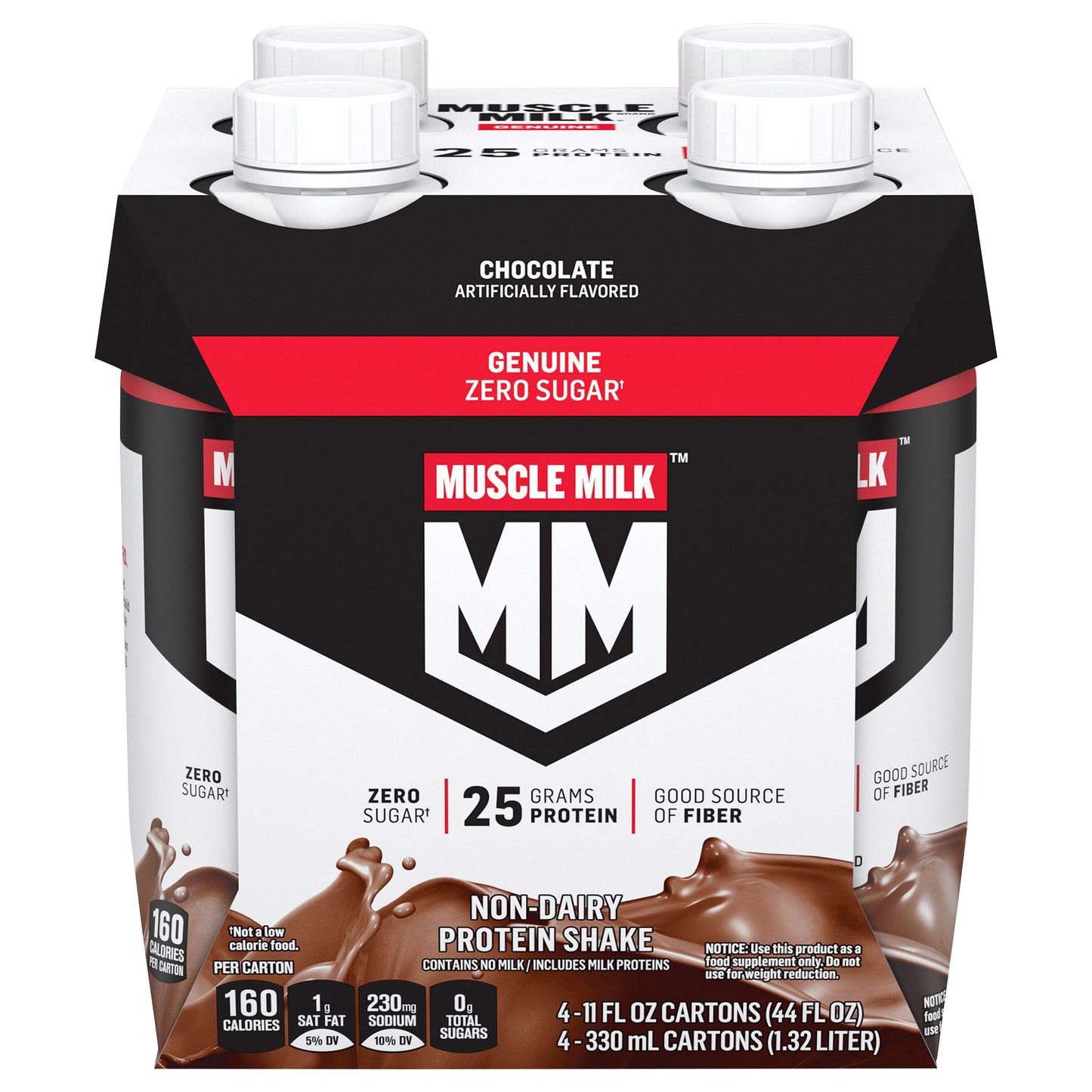 Muscle Milk Genuine Non Dairy Protein Shake Chocolate 11 Fl Oz 4 Count