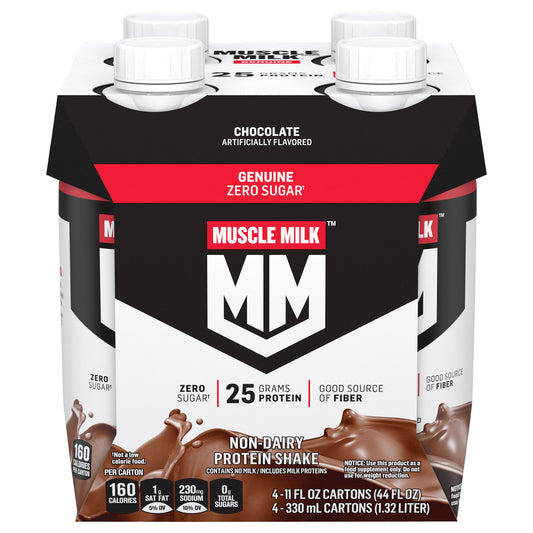 Muscle Milk Genuine Non Dairy Protein Shake Chocolate 11 Fl Oz 4 Count