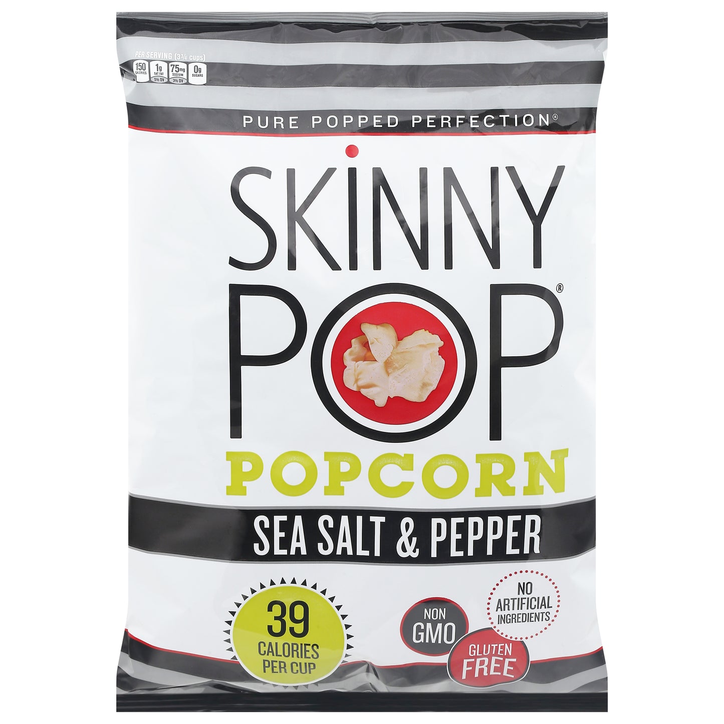 SkinnyPop Gluten Free Sea Salt & Pepper Popcorn 4.4 oz