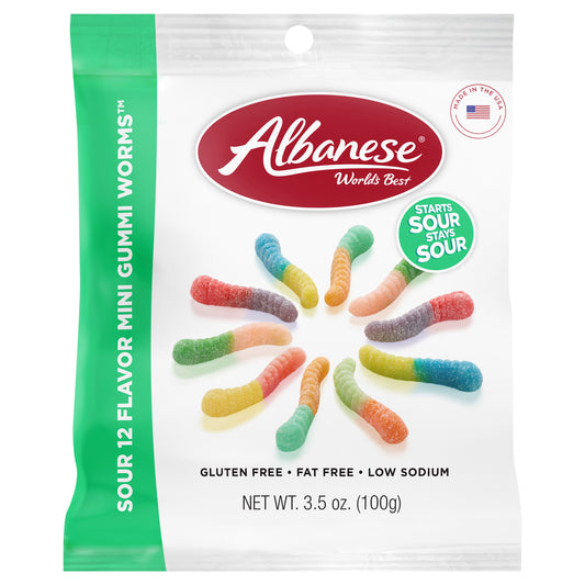 Albanese® World's Best Sour 12 Flavor Mini Gummi Worms™