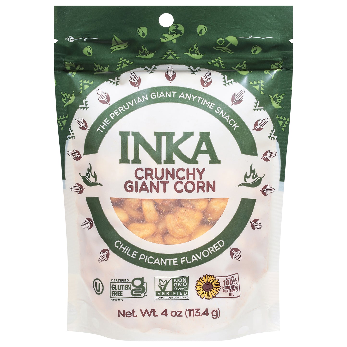 inka Crunchy Chile Picante Flavored Giant Corn 4 oz