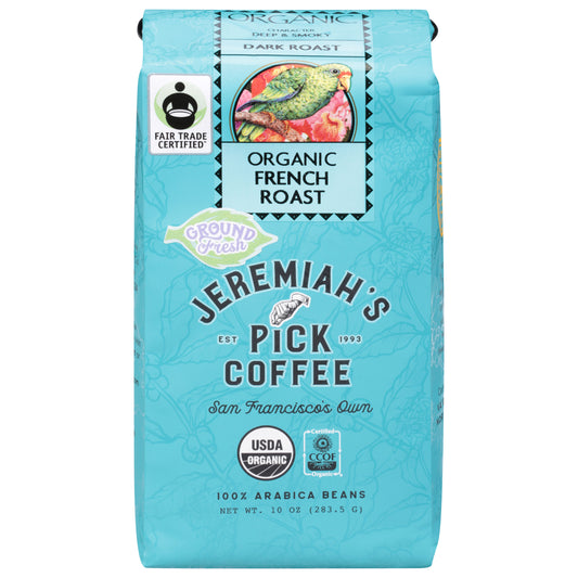 Jeremiah's Pick Coffee Ground Fresh Organic French Roast Coffee 10 oz
