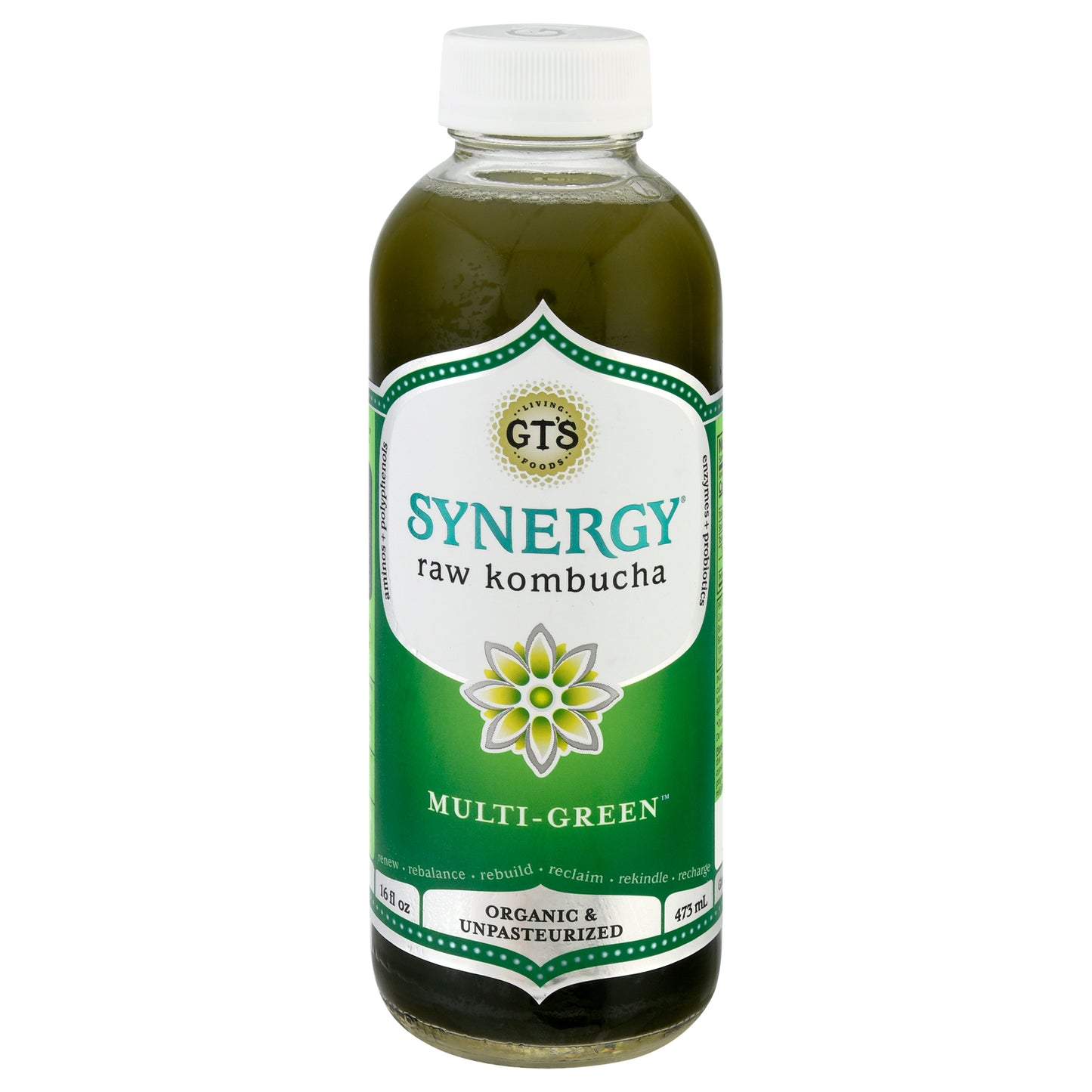 GTs Synergy Multi-Green Raw Kombucha 16 oz