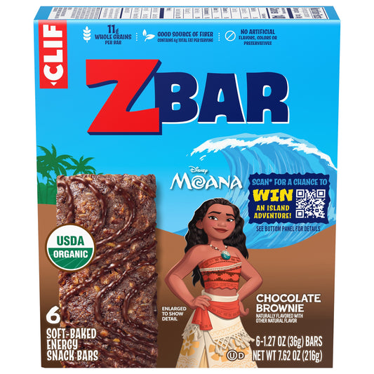 Zbar - Chocolate Brownie - Soft-Baked Energy Snack Bars - Non-GMO - 11g Whole Grains - USDA Organic Granola Bars (6 Pack)