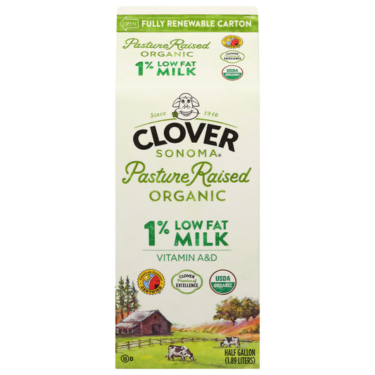Clover Sonoma 1% Low Fat Organic Milk 0.5 gal