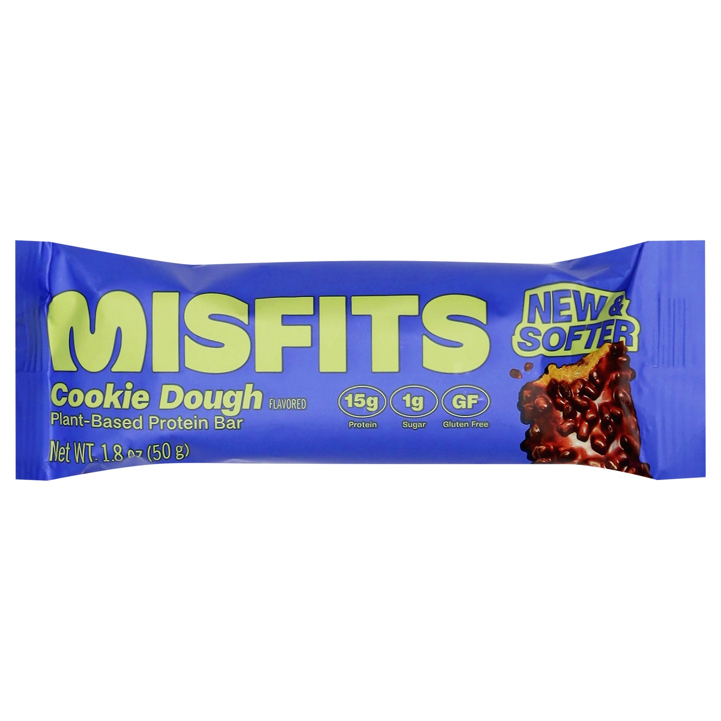 Misfits Plant-Based Cookie Dough Flavored Protein Bar 1.8 oz