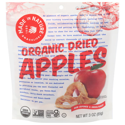 Made in Nature Snacklife Organic Dried Apples 3 oz