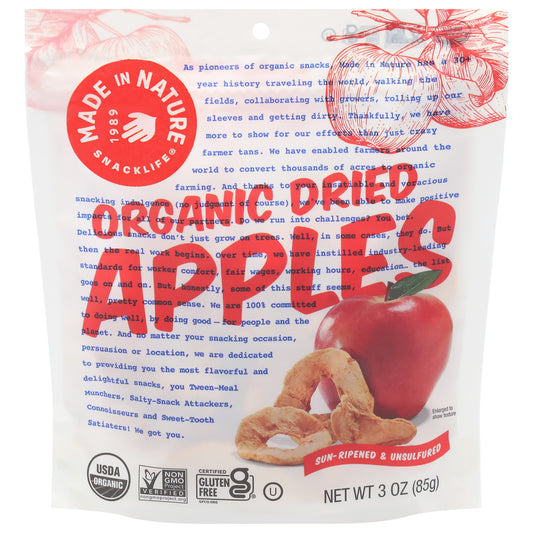 Made in Nature Snacklife Organic Dried Apples 3 oz