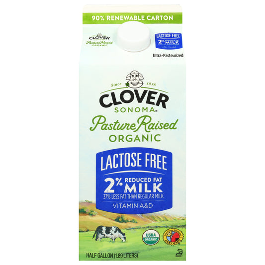 Clover Sonoma Organic Lactose Free 2% Reduced Fat Milk 0.5 gal