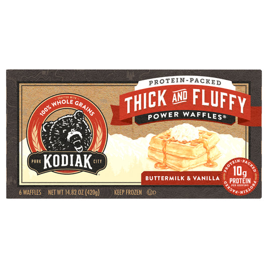 Thick and Fluffy Waffles, Buttermilk & Vanilla - 14.82oz/6ct