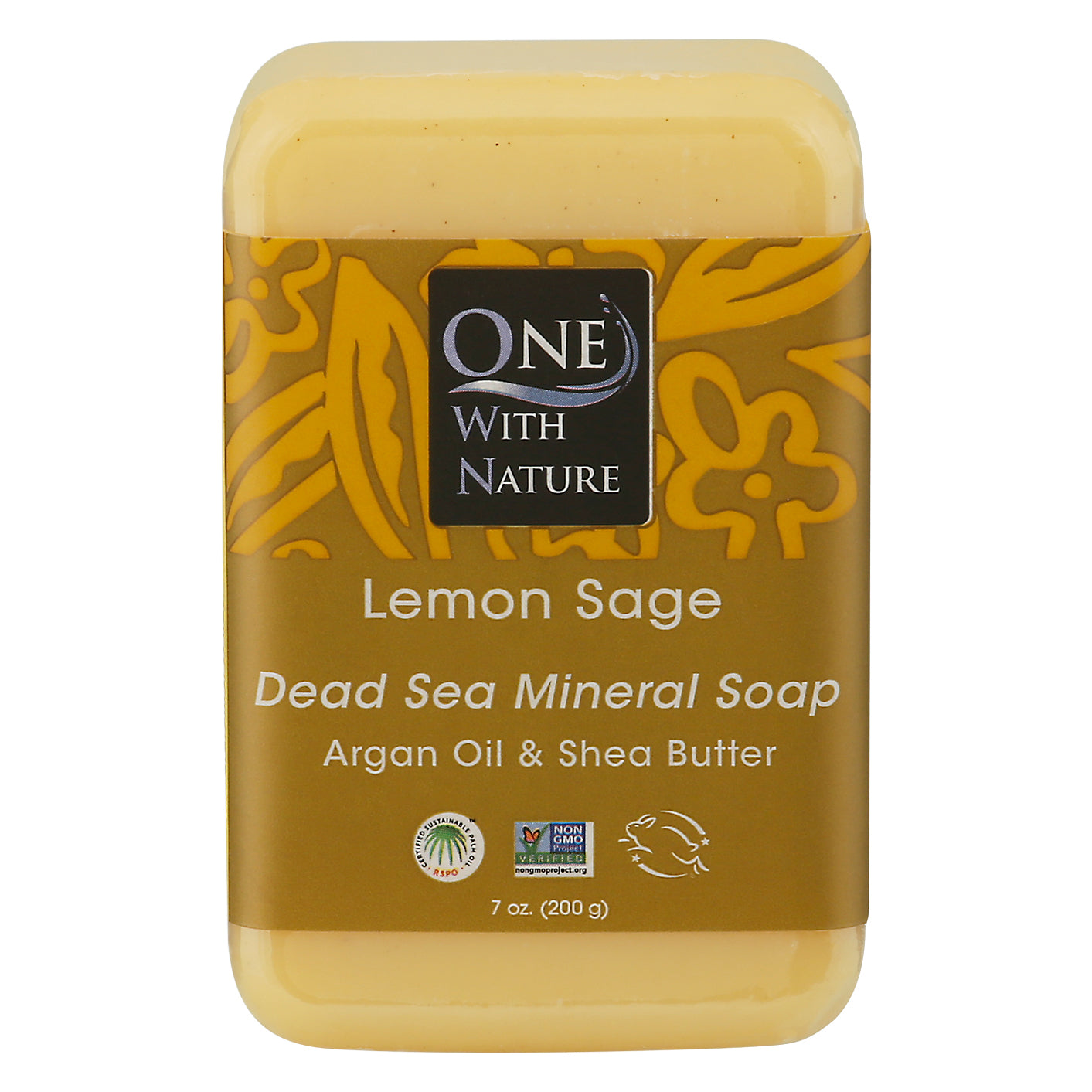 One with Nature Dead Sea Mineral Lemon Sage Soap 7 oz