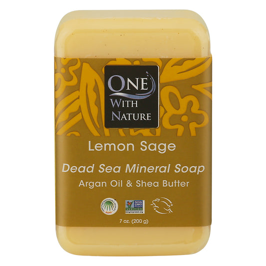 One with Nature Dead Sea Mineral Lemon Sage Soap 7 oz