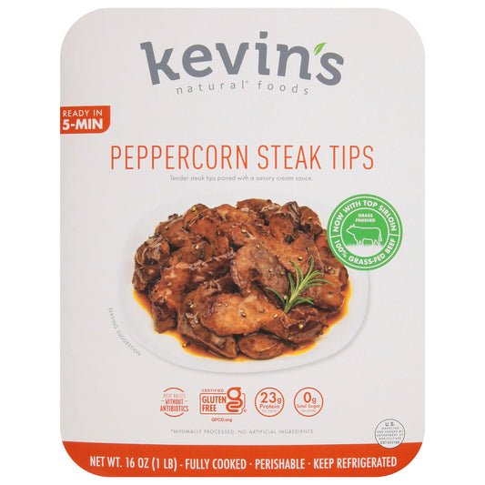 Kevin's Natural Foods Peppercorn Steak Tips 16 oz