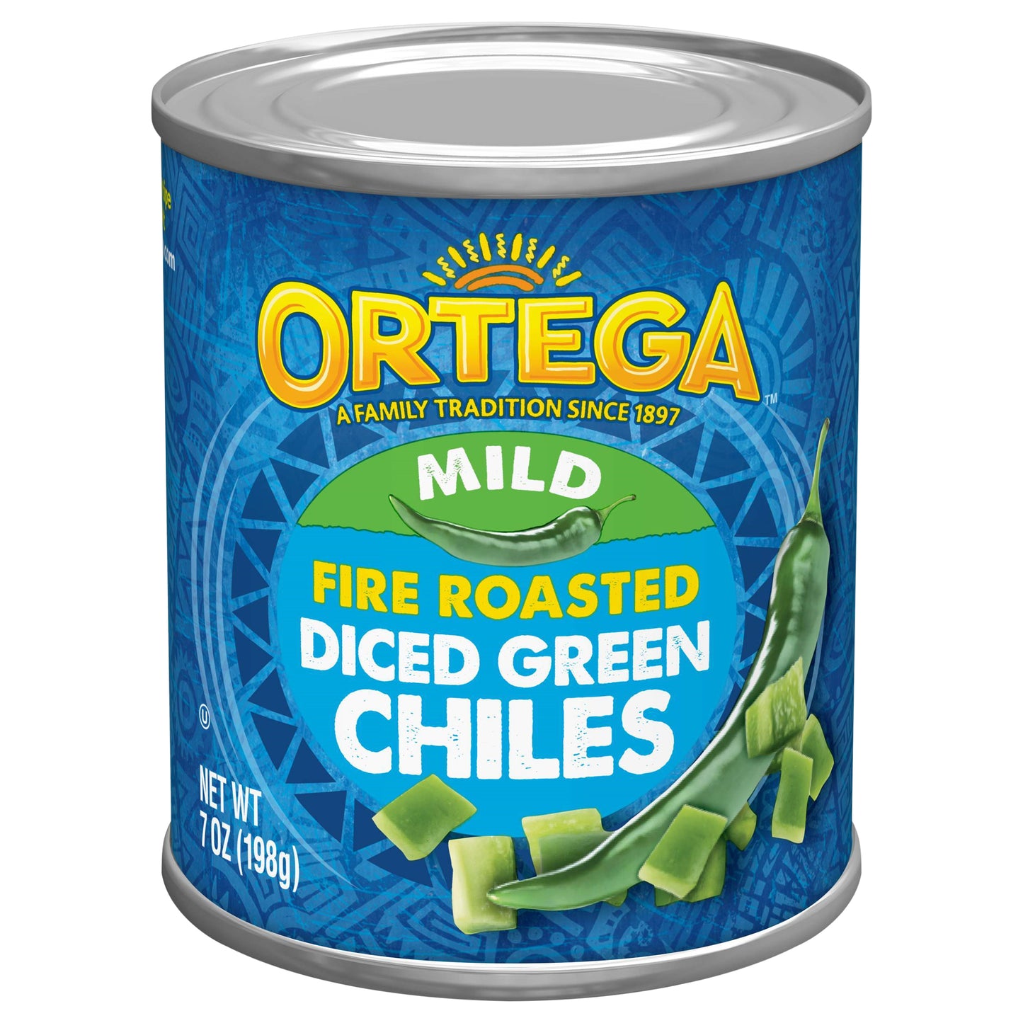 Ortega Diced Mild Fire Roasted Green Chiles 7 oz