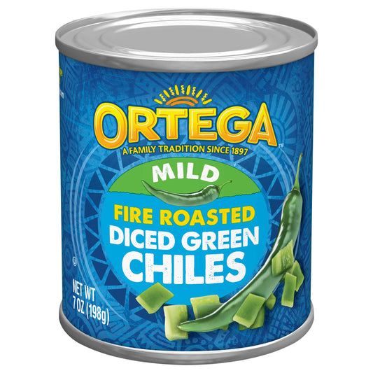 Ortega Diced Mild Fire Roasted Green Chiles 7 oz