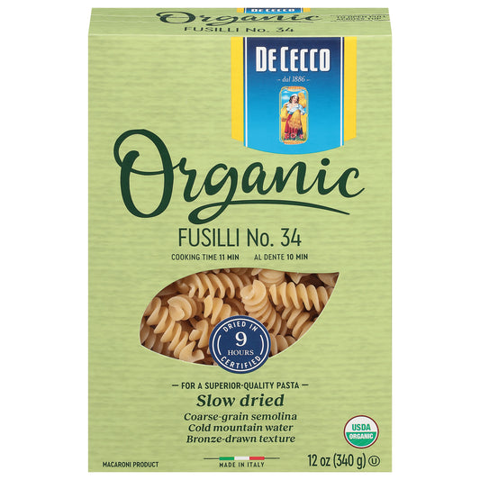 De Cecco Organic No. 34 Fusilli 12 oz