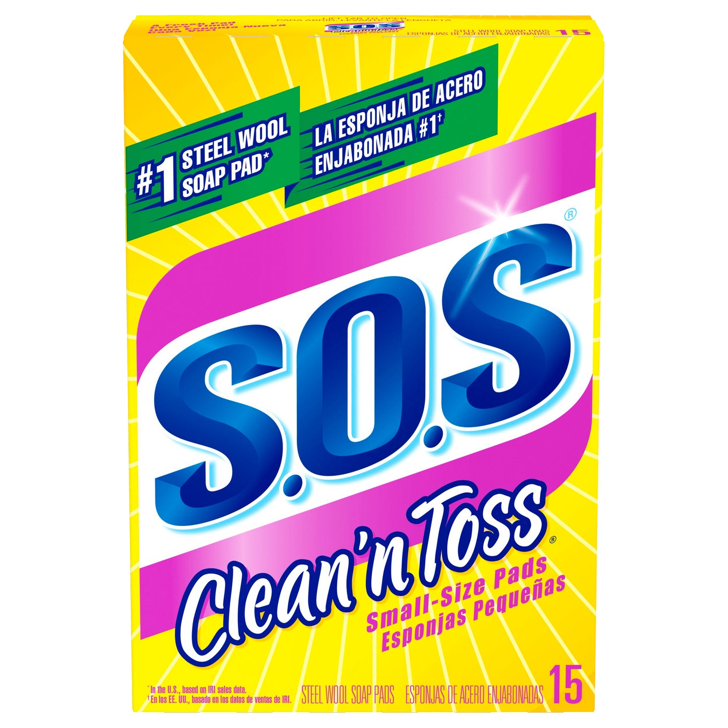 S.O.S Clean'n Toss Steel Wool Soap Pads Small-Size 15 ea