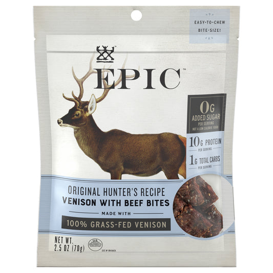 EPIC Venison & Beef Protein Bites, Grass-Fed, Keto Friendly, 2.5oz