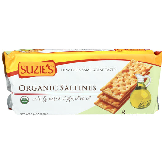 Suzie's, Organic Saltines Salt And Extra Virgin Olive Oil, 8.8 Oz