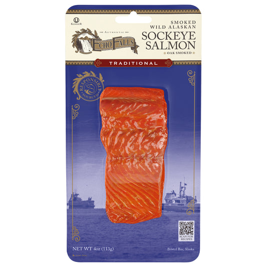 Echo Falls Smoked Wild Alaskan Traditional Sockeye Salmon 4 oz