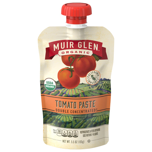 Muir Glen Organic Tomato Paste, Double Concentrated - Resealable Pouch , 5.5 oz