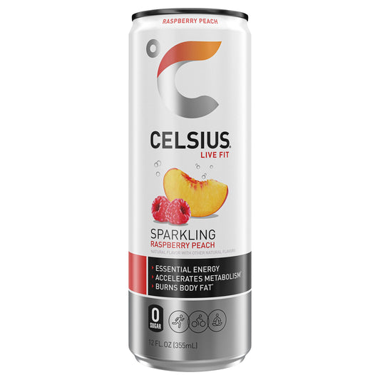 CELSIUS Sparkling Raspberry Peach, Functional Energy Drink 12 Fl Oz Single Can