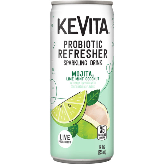 KeVita Sparkling Probiotic Drink, Mojita Lime Mint Coconut, 12 Fl Oz Can