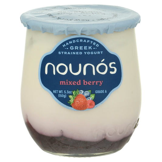 Nounos Strained Greek Mixed Berry Yogurt 5.3 oz