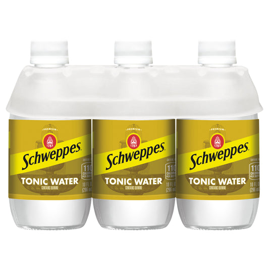 Schweppes Tonic Water, 10 fl oz glass bottles, 6 pack