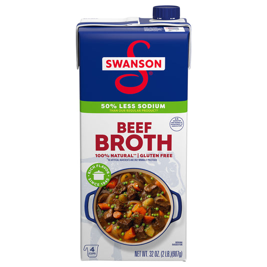 Swanson 50% Less Sodium Beef Broth 32 oz