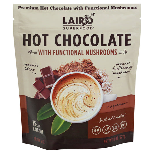 Laird Superfood Hot Chocolate with Functional Mushrooms Drink Mix 8 oz