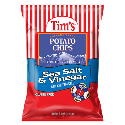 7.5 oz Tim's Cascade Style Sea Salt & Vinegar Extra Thick & Crunchy Potato Chips