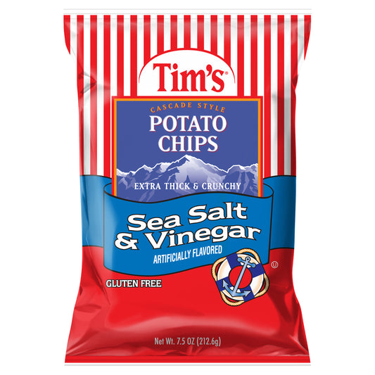 7.5 oz Tim's Cascade Style Sea Salt & Vinegar Extra Thick & Crunchy Potato Chips