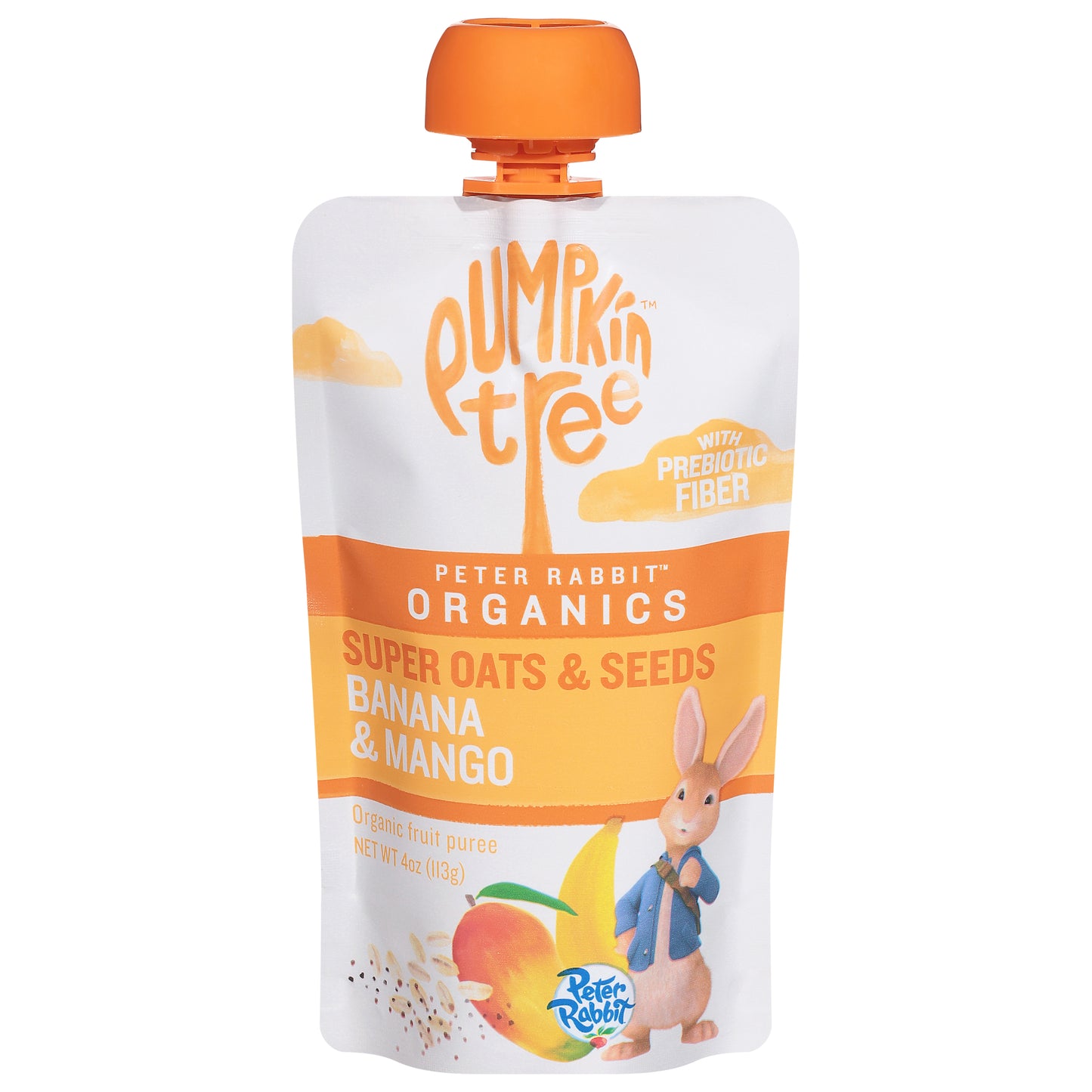 Pumpkin Tree Peter Rabbit Organic Super Oats & Seeds Banana & Mango Fruit Puree 4 oz