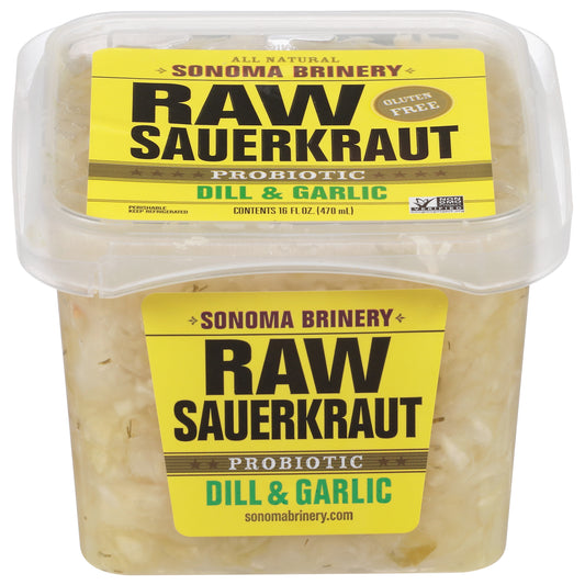 Sonoma Brinery Probiotic Raw Garlic & Dill Sauerkraut 16 fl oz