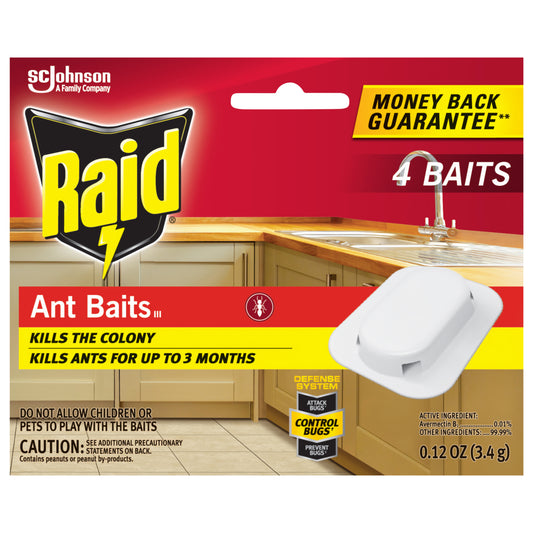 Raid Ant Baits Indoor Ant Killer, 4 Baits, 0.12 oz Total