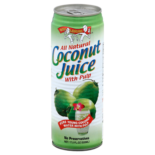 Amy & Brian Coconut Juice 17.5 oz - with Pulp