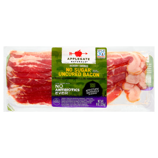 Applegate Naturals No Sugar Uncured Hickory Smoked Bacon 8 oz