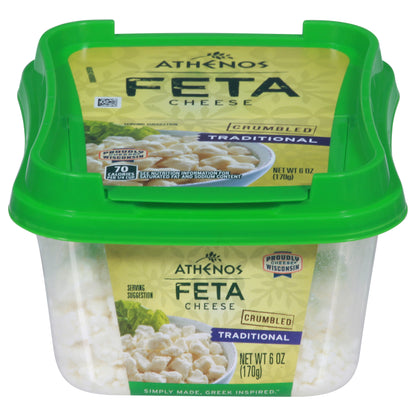 Athenos Crumbled Feta Traditional Cheese 6 oz