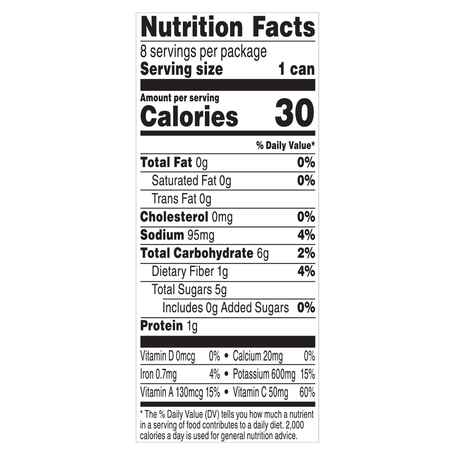 V8 Low Sodium Original 100% Vegetable Juice 8 - 5.5 fl oz Cans